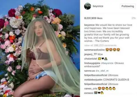 Beyoncé's Pregnancy News Breaks The Internet With Over 8 Million Likes On Instagram